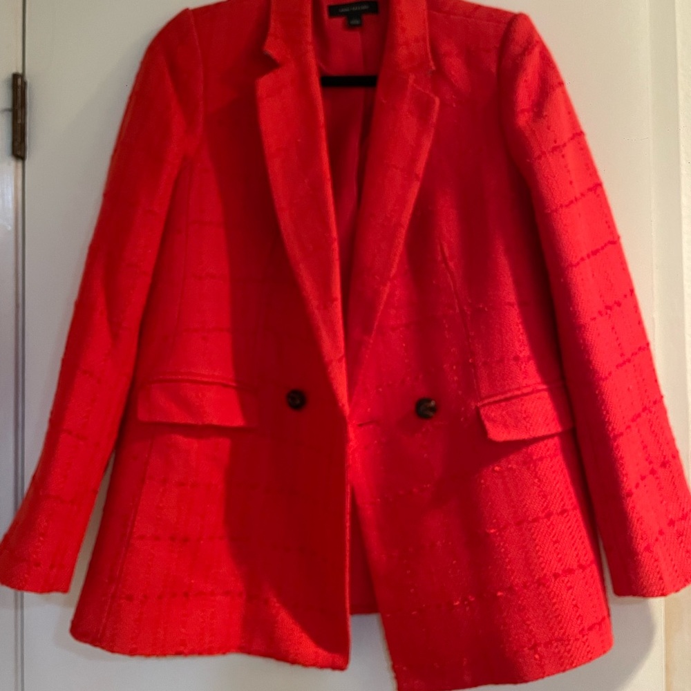 Ann Taylor Red Tweed Blazer